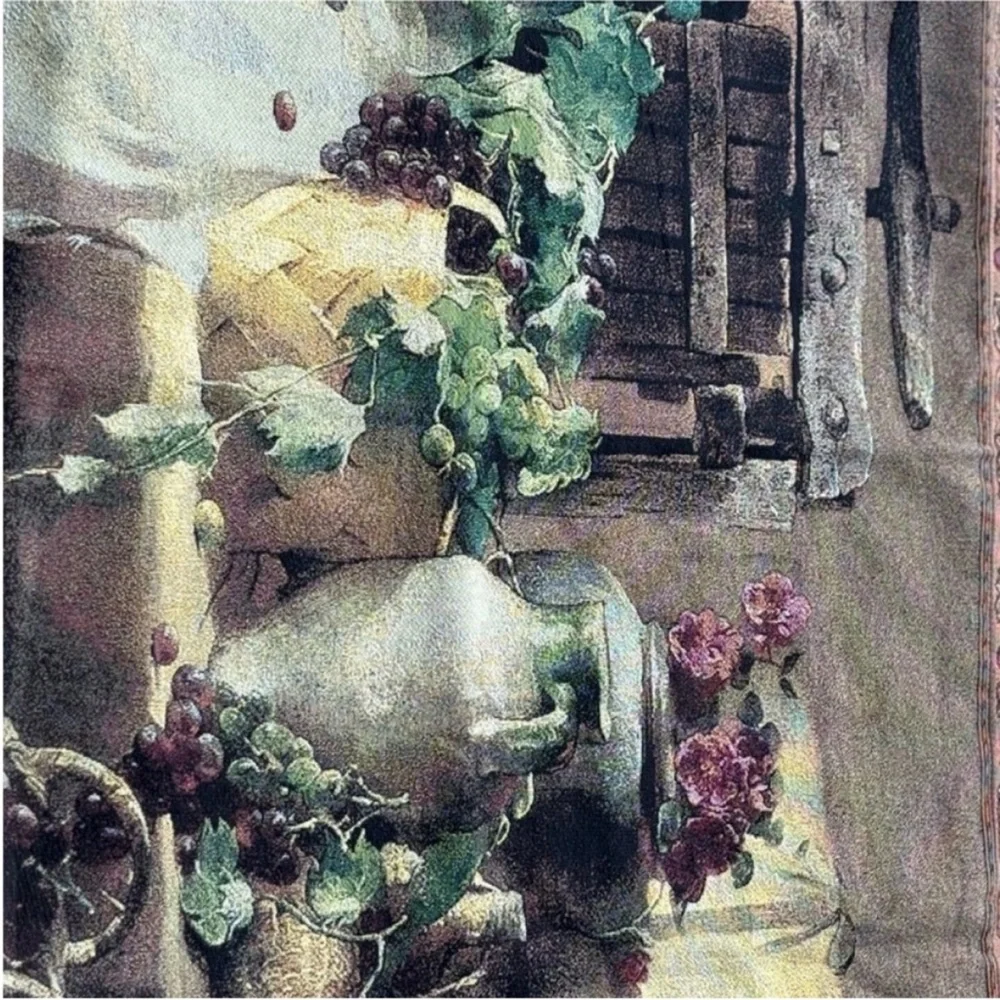 Vintage Style Wall Tapestry with Brown and Green Accents